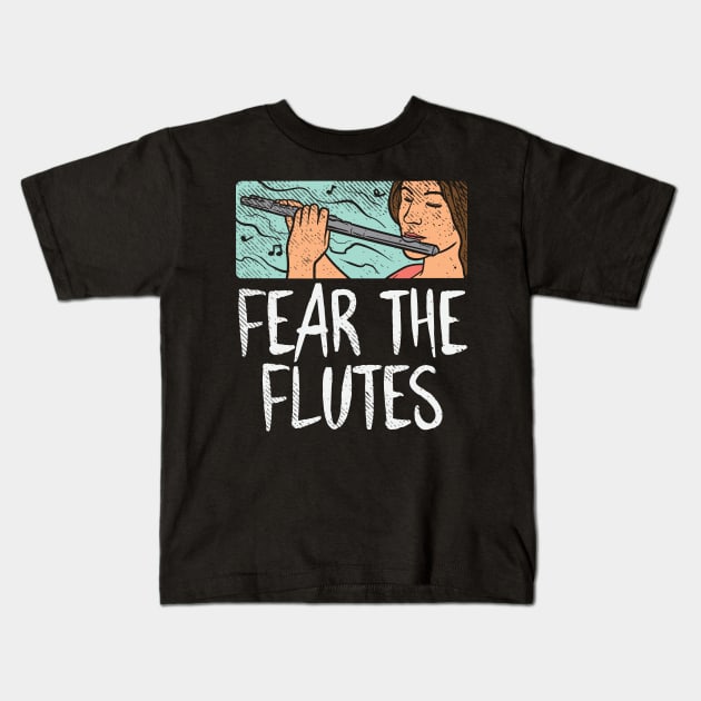 Fear The Flutes Kids T-Shirt by maxcode